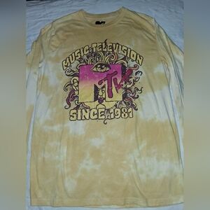 MTV Logo Tee in Warm Yellow